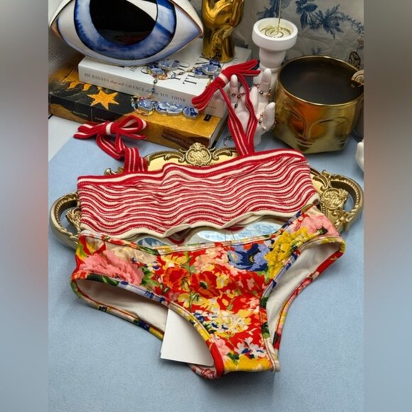 🆕 ZIMMERMANN KIDS 🧿 NWT Alight Crochet Wave Bikini, Red Floral - Sz 10 Y - Picture 4 of 13